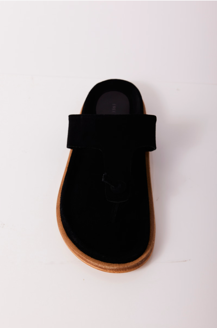 Mika Footbed Sandal Black Suede