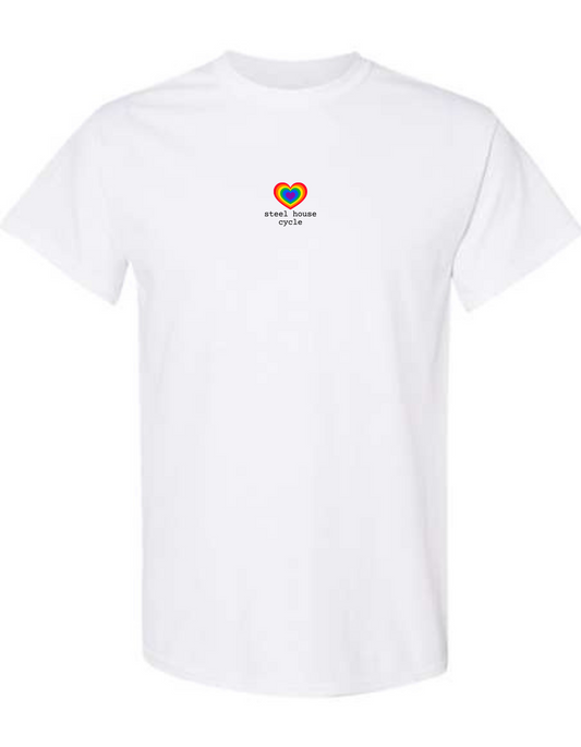 Steel House Cycle Rainbow Heart Tee