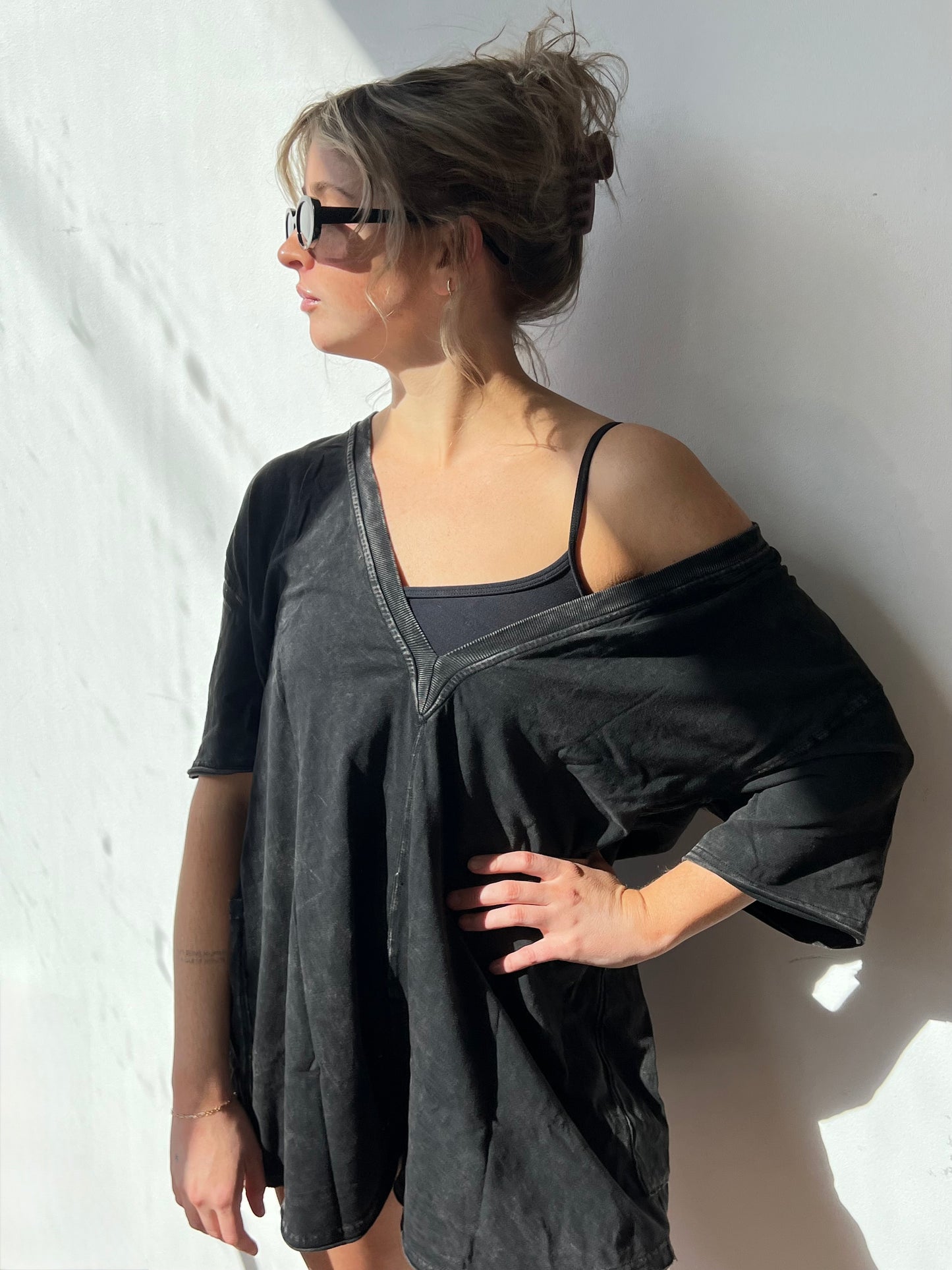 Hot Shot Tee Romper Black