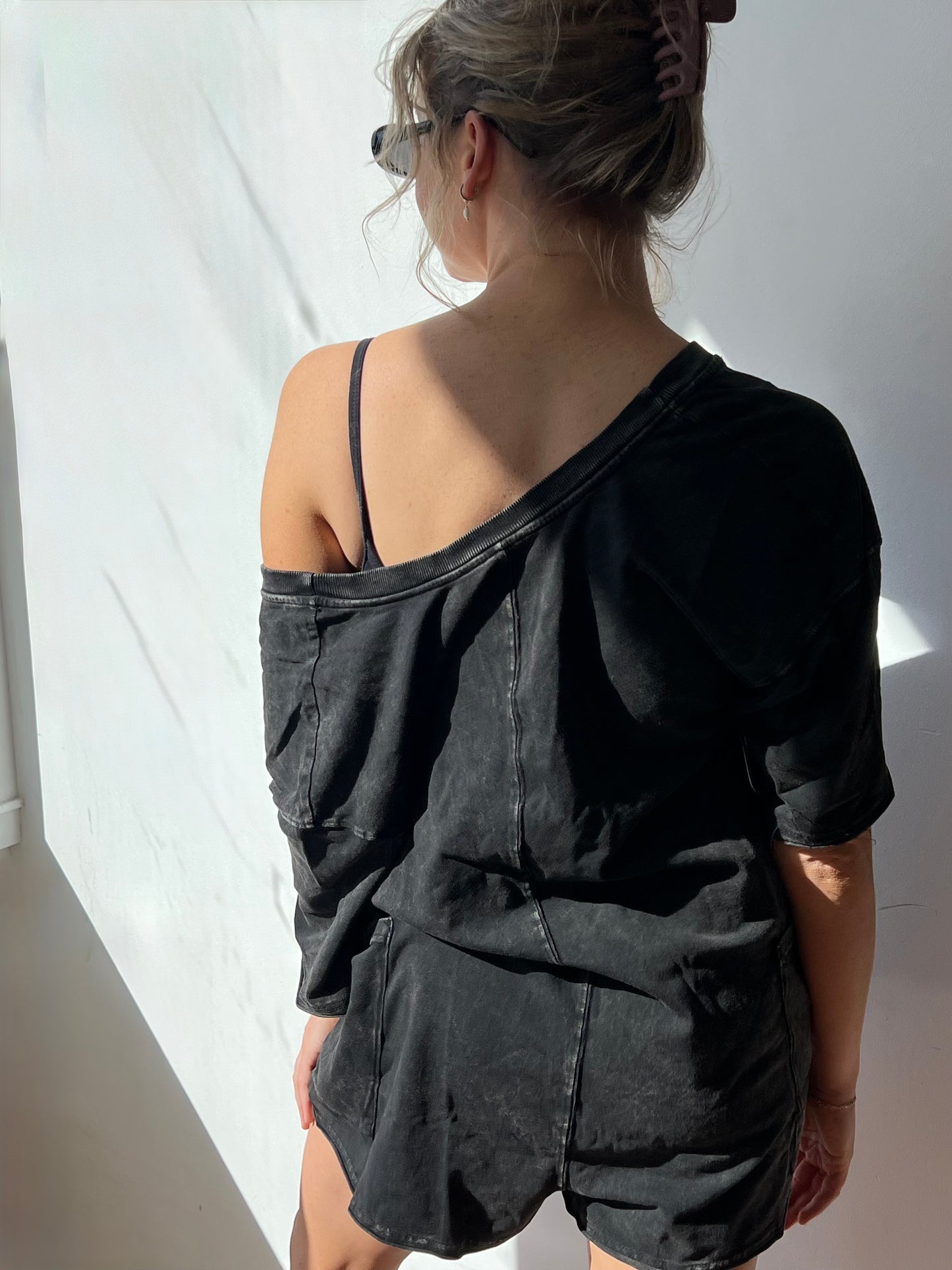 Hot Shot Tee Romper Black