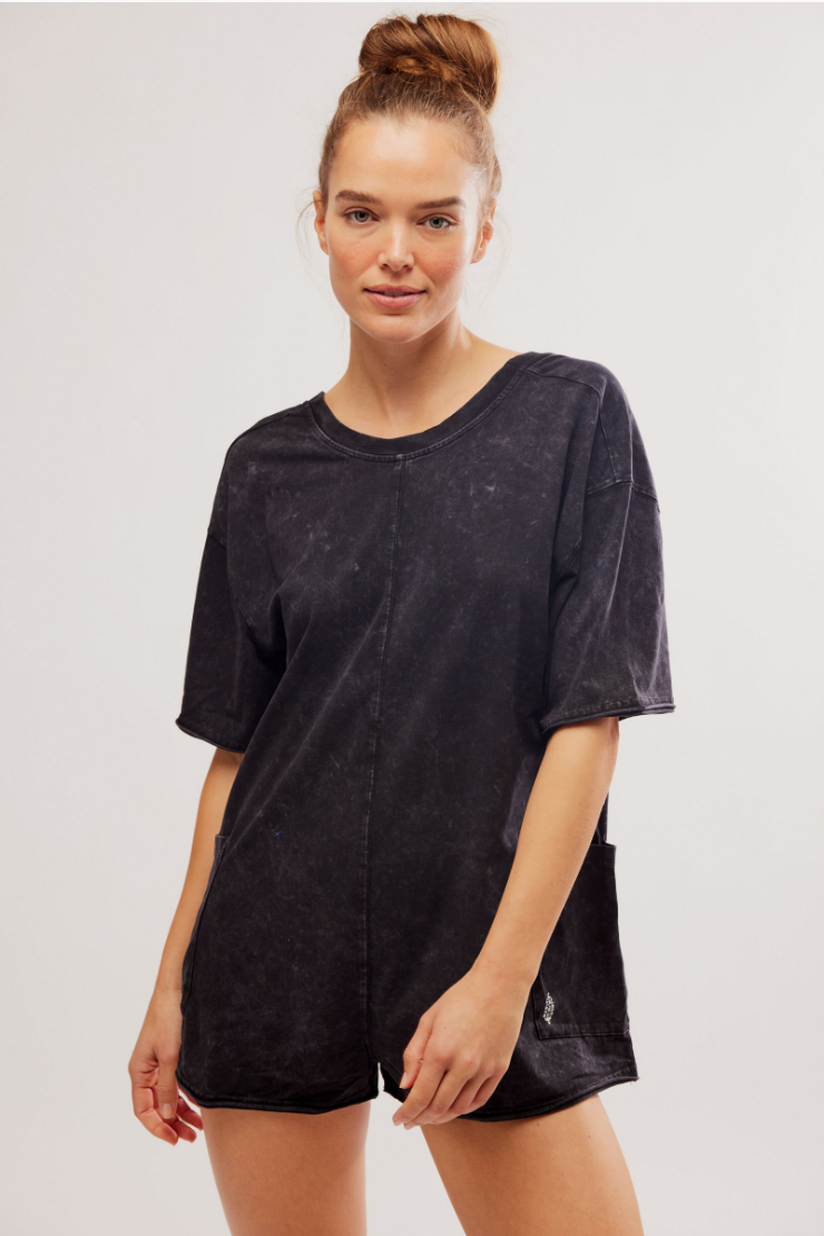 Hot Shot Tee Romper Black