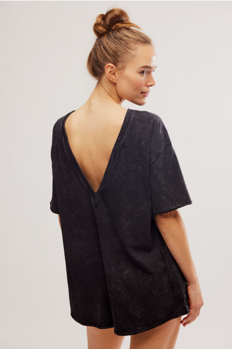 Hot Shot Tee Romper Black