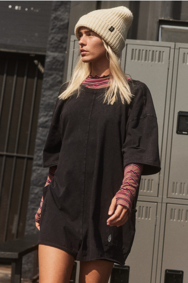 Hot Shot Tee Romper Black