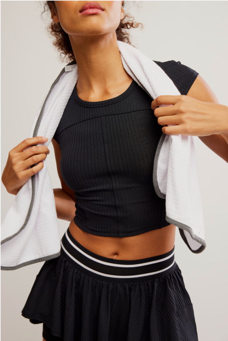 Tempo Ribbed Baby Tee Black