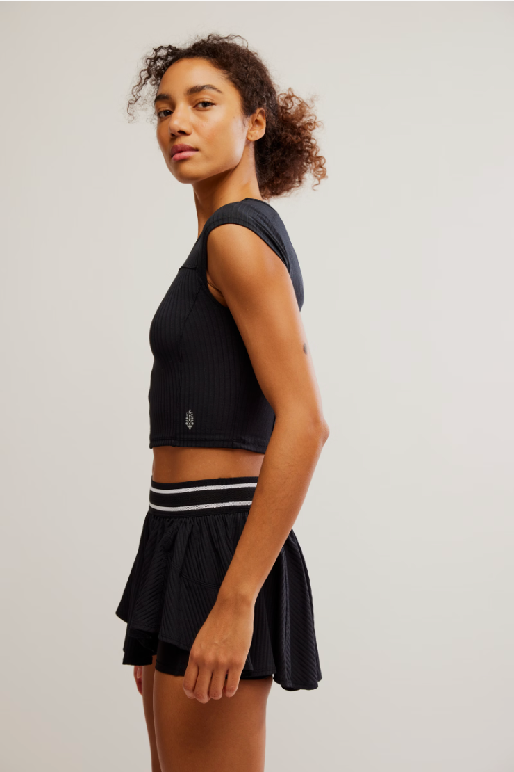 Tempo Ribbed Baby Tee Black