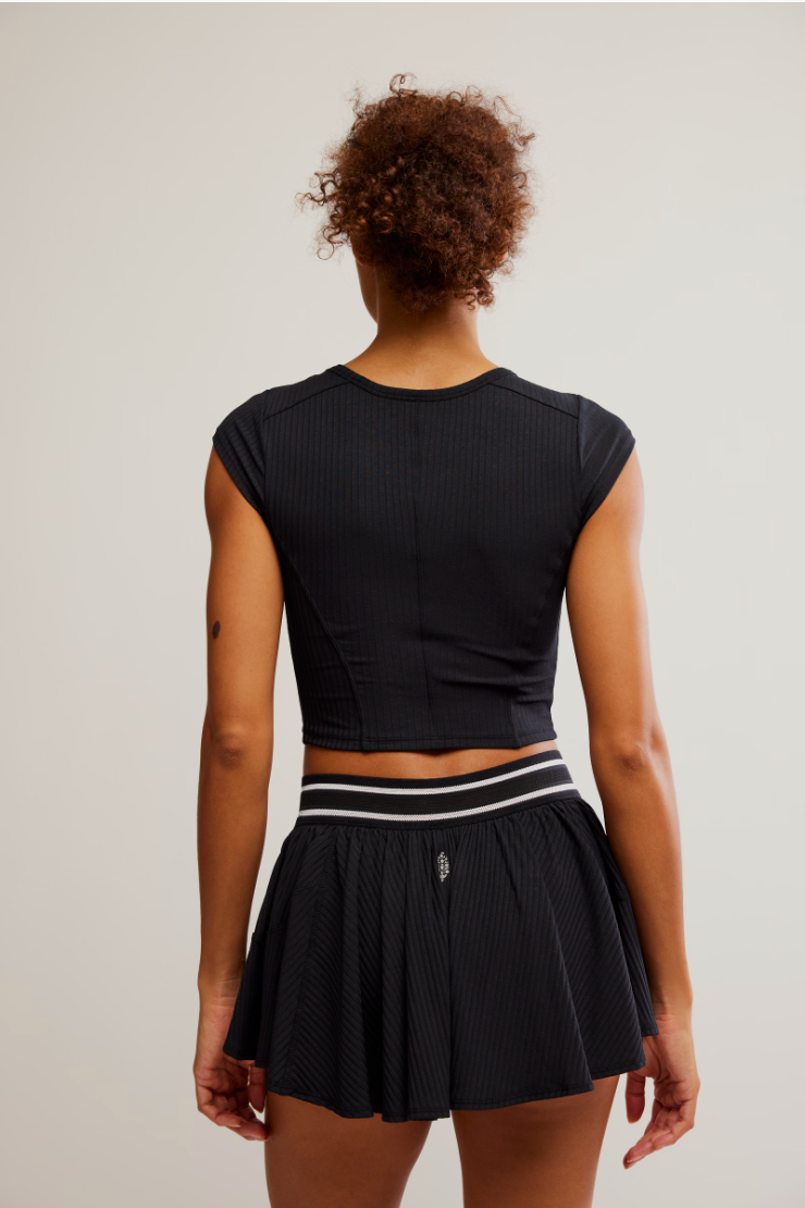 Tempo Ribbed Baby Tee Black