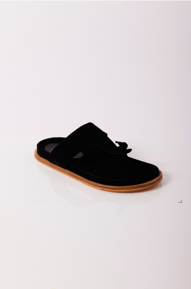 Mika Footbed Sandal Black Suede