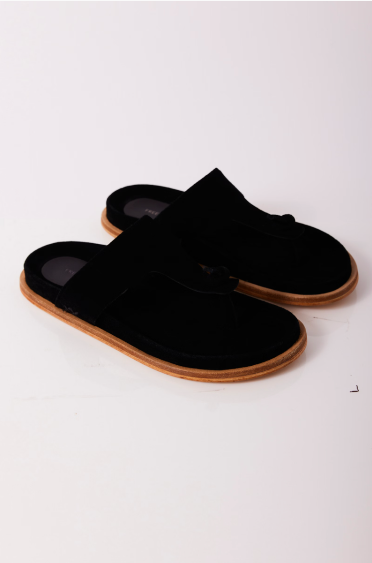 Mika Footbed Sandal Black Suede
