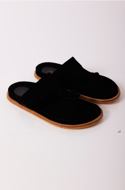 Mika Footbed Sandal Black Suede